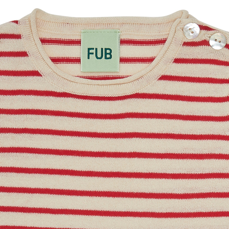 FUB Baby SS Body ecru/red